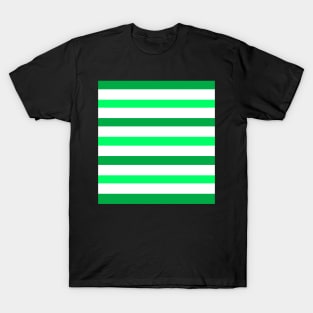 Dark light green white stripes lines pattern T-Shirt